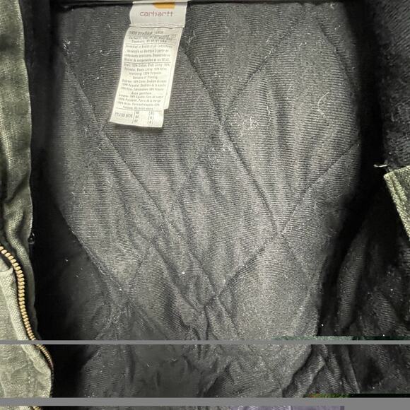 Carhartt Youth Green Canvas Hooded Full Zip Jacket YYJ130 - Size M - Picture 8 of 13